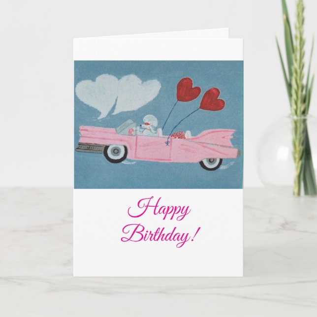 Happy Birthday Poodle Doggie Card (Front)