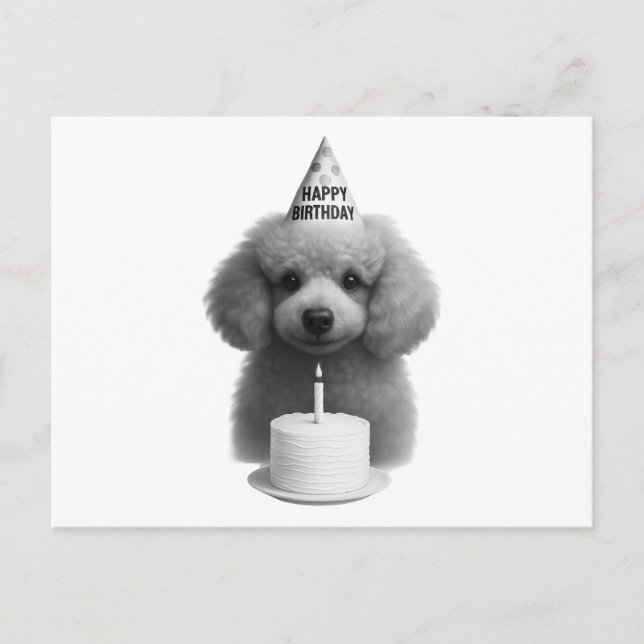 Happy Birthday Poodle Holiday Postcard (Front)