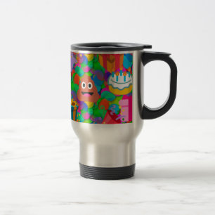 happy birthday poop emoji travel mug