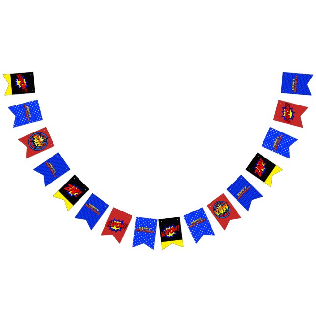 Happy Birthday Pop Art Superhero Birthday Banner (All)