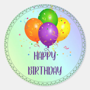 Happy Birthday, popular design  Classic Round Stic Sticker