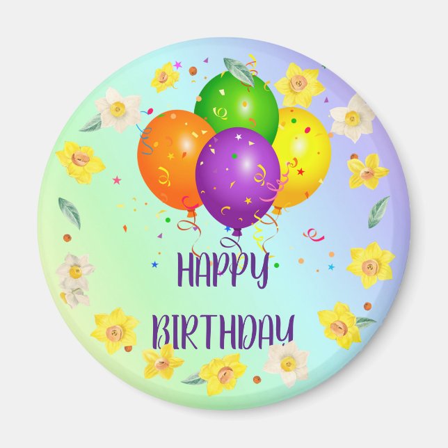 Happy Birthday, popular design, Magnet (Front)