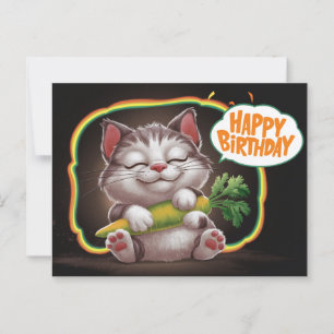Happy Birthday Poscards Petit Chat 05 Postcard