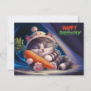 Happy Birthday Poscards Petit Chat 07 Postcard