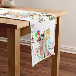 Happy Birthday Possum Cake Short Table Runner