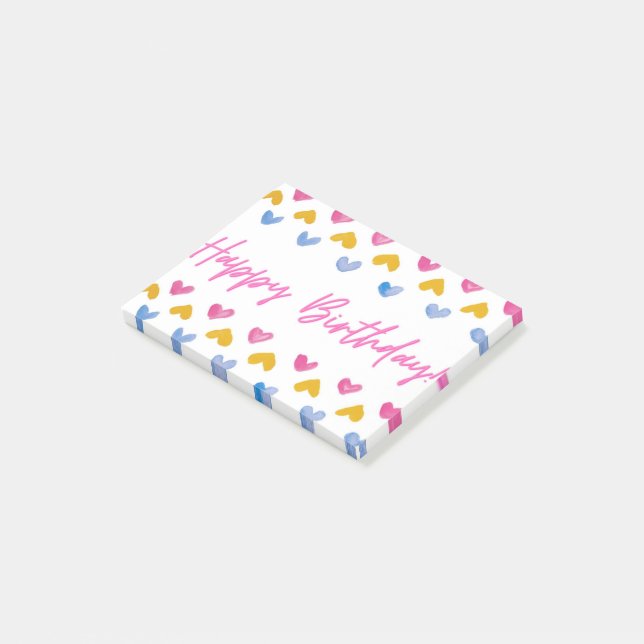 Happy Birthday Post it Note (Angled)
