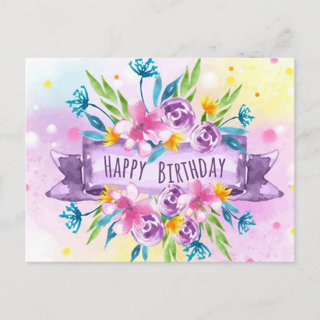 Happy Birthday Postcard (Front)