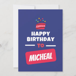 Happy Birthday Postcard simple Customisable modern