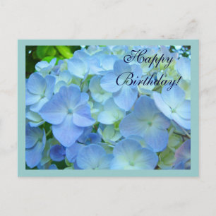 Happy Birthday postcards Blue Floral Flowers