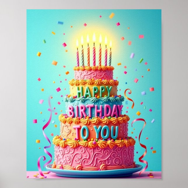 Happy  Birthday Poster (Front)