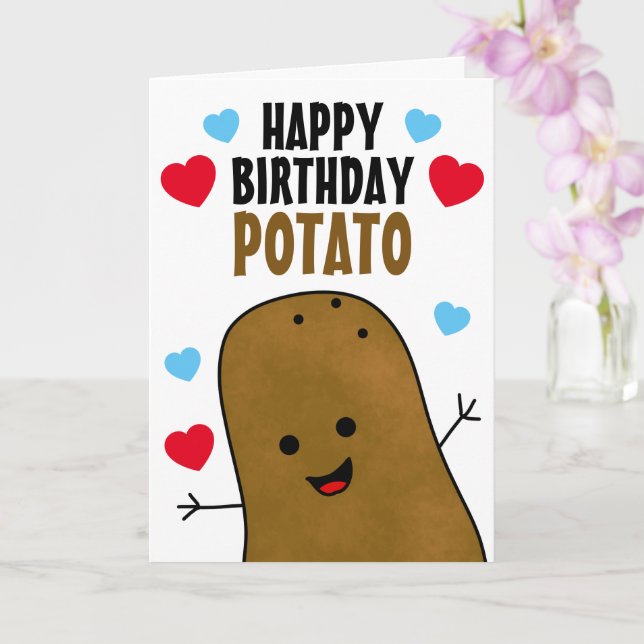 Happy Birthday Potato  Card (Orchid)