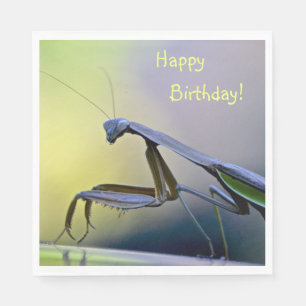 Happy Birthday Praying Mantis Napkin