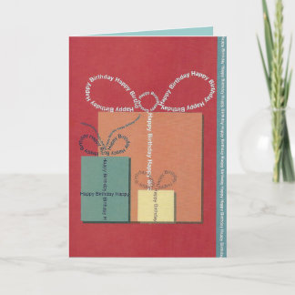 Happy Birthday Present Gift Bow Card