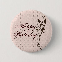 Happy Birthday Pretty Lady Button