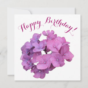 Happy birthday pretty pink flowers stylish floral  holiday card