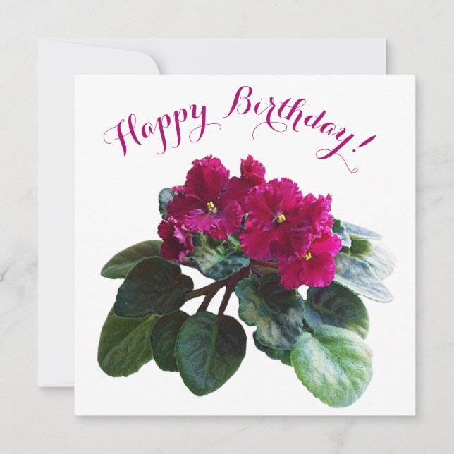 Happy birthday pretty pink flowers stylish floral  holiday card (Front)