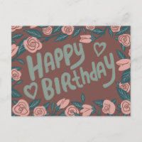 HAPPY BIRTHDAY Pretty Pink Rose Frame Custom 