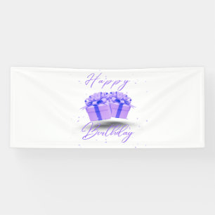 Happy Birthday Pretty Purple 2.5x6 Vinyl Banner