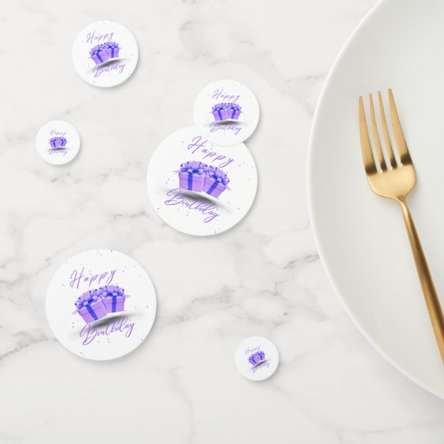 Happy Birthday Pretty Purple Table Confetti (Group)