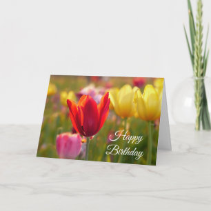 Happy Birthday Pretty Tulips Card