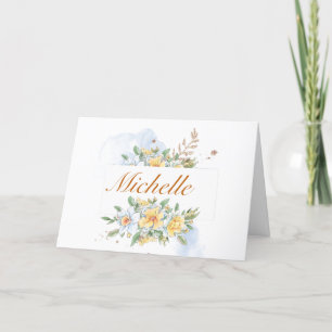 Happy Birthday Pretty Yellow Flowers Card