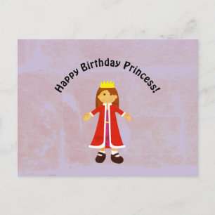 Happy Birthday Princess Cute Cartoon Princess Doll Postcard
