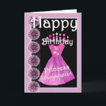Happy Birthday Princess Granddaughter - Pink Dress Card<br><div class="desc">This design with its flowers, candles, and "paper doll" frilly dress made out of a flower petal is a sweet birthday card for the little princess in your life. Inside text is customisable, Available for ages 1-10. To see more of my birthday cards, type in the age you want, and/or...</div>