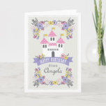 Happy Birthday Princess Greeting Card<br><div class="desc">Elegant birthday card design that can be customised with the name of your little princess!</div>