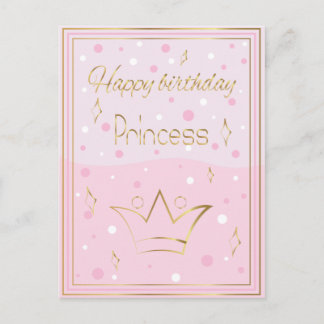 Happy birthday princess postcard