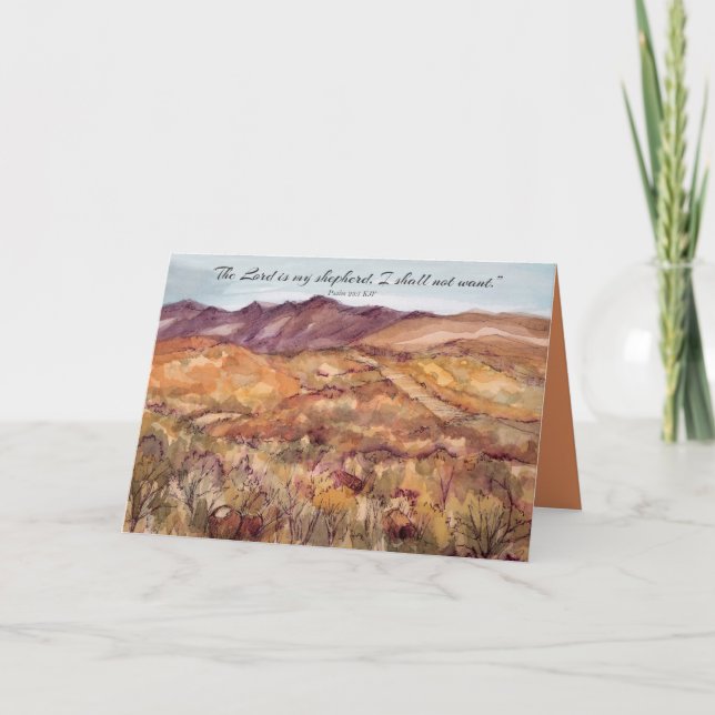 Happy Birthday Psalm 23 Scripture Bible Desert  Card (Front)