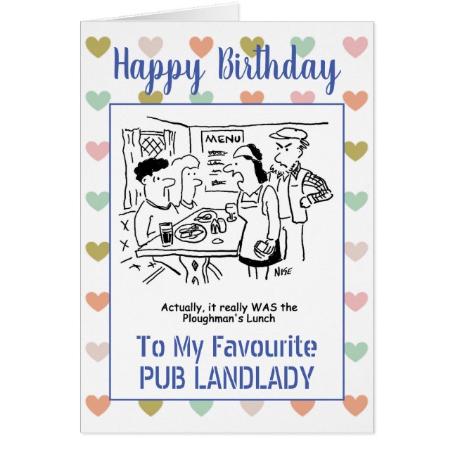 Happy Birthday Pub Landlady (Front)