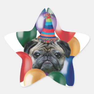 Happy birthday Pug dog Stickers
