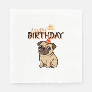 HAPPY BIRTHDAY PUG NAPKIN