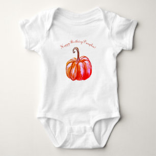 Happy Birthday   Pumpkin T-shirt Baby Bodysuit