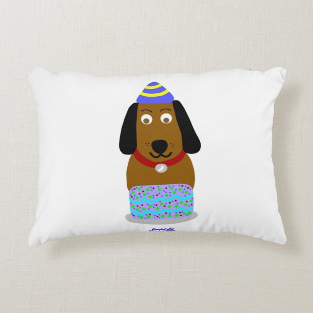 Happy Birthday Pup Accent Pillow (Front)