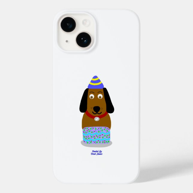 Happy Birthday Pup Apple iPhone 14 Case (Back)