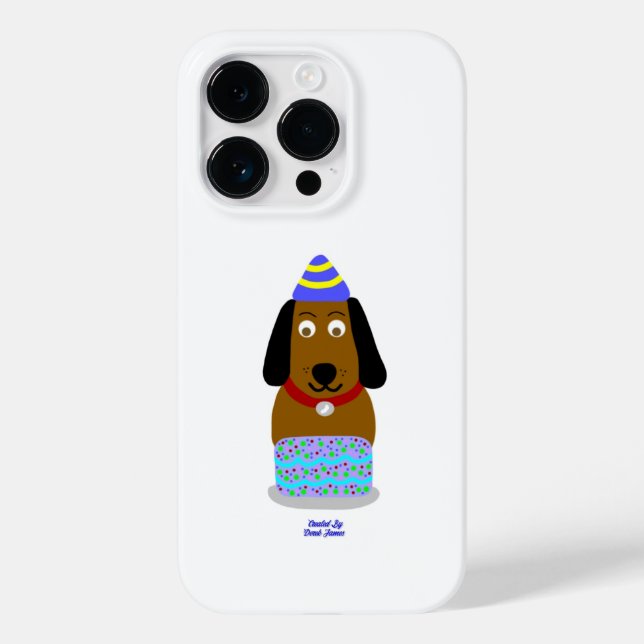 Happy Birthday Pup Apple iPhone 14 Pro Case (Back)