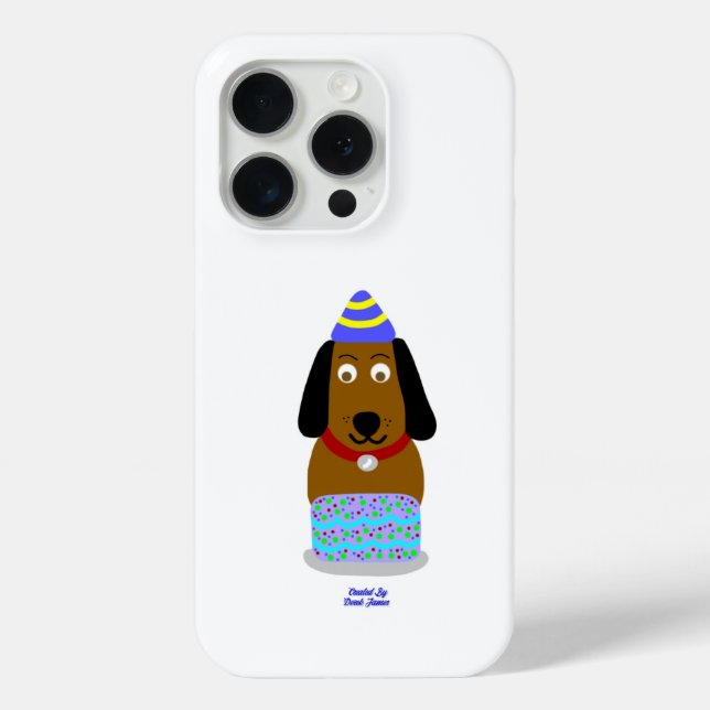 Happy Birthday Pup Apple iPhone 15 Pro Case (Back)