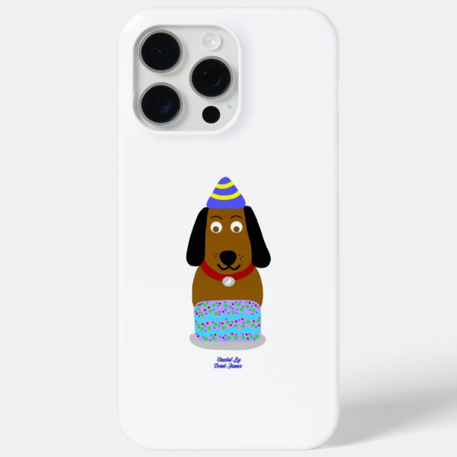 Happy Birthday Pup Apple iPhone 15 Pro Max Case (Back)