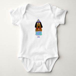 Happy Birthday Pup Baby Jersey Bodysuit