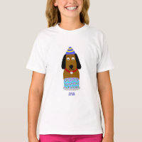 Happy Birthday Pup Girl's White Basic T Shirt
