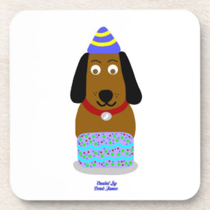 Happy Birthday Pup Hard Plastic Coaster