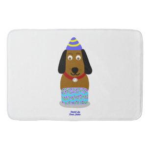 Happy Birthday Pup Large Bath Mat