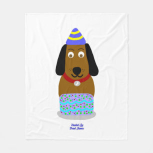 Happy Birthday Pup Medium Fleece Blanket