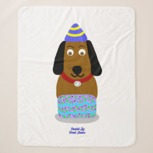 Happy Birthday Pup Medium Sherpa Blanket