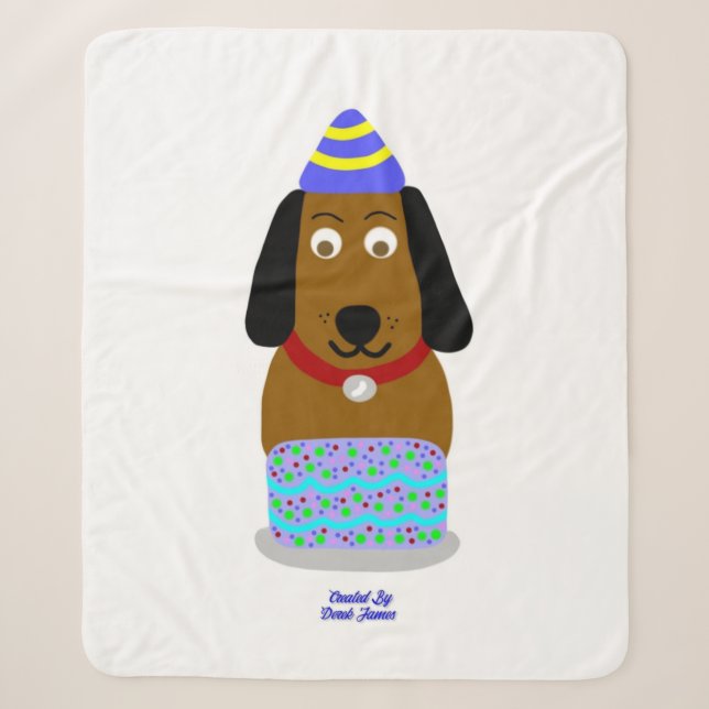 Happy Birthday Pup Medium Sherpa Blanket (Front)