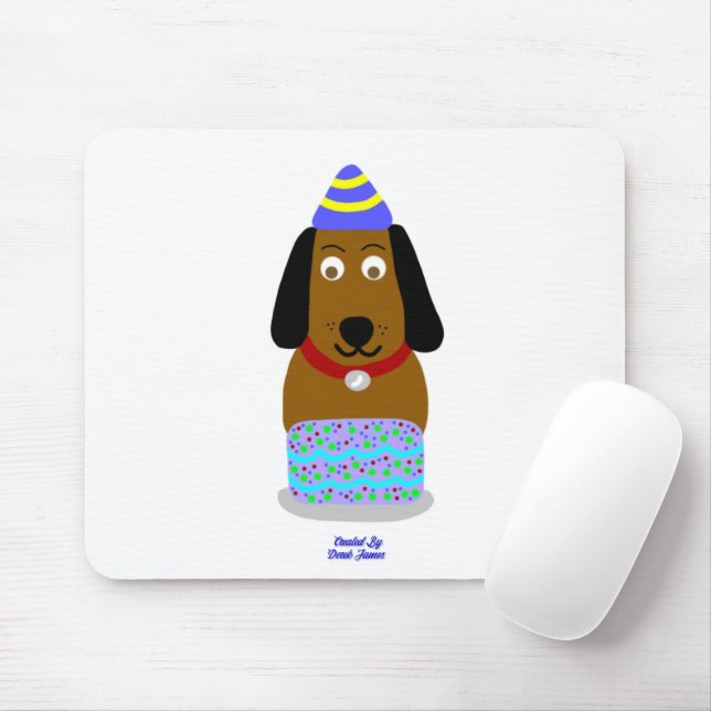 Happy Birthday Pup Mouse Pad (With Mouse)