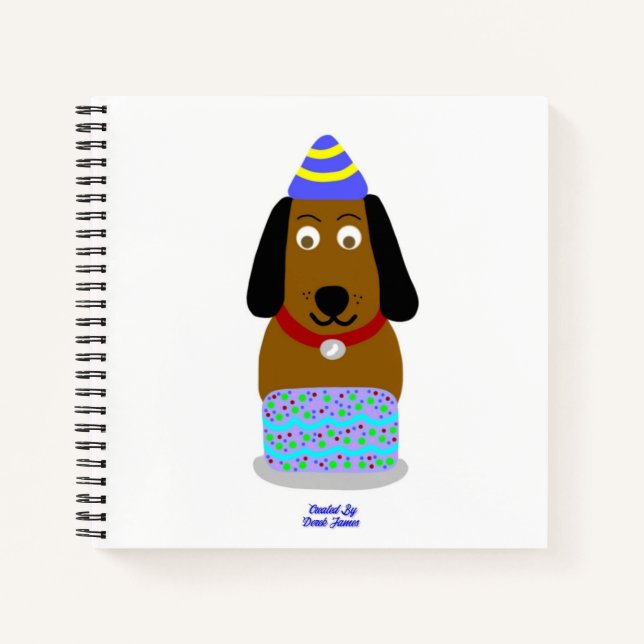 Happy Birthday Pup Spiral Notebook (Front)