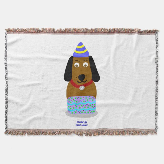 Happy Birthday Pup Throw Blanket (Front)