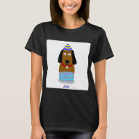 Happy Birthday Pup Women's Black Basic T Shirt